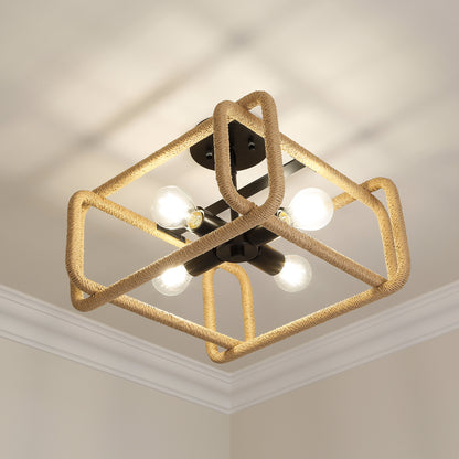 Camden 4-light Semi-Flush Mount in Matte Black