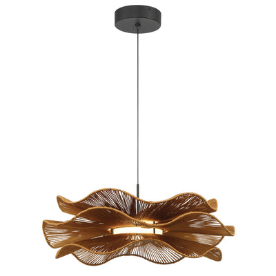 Whisper Integrated LED Pendant in Latte Rope, alternate view - Golden Lighting