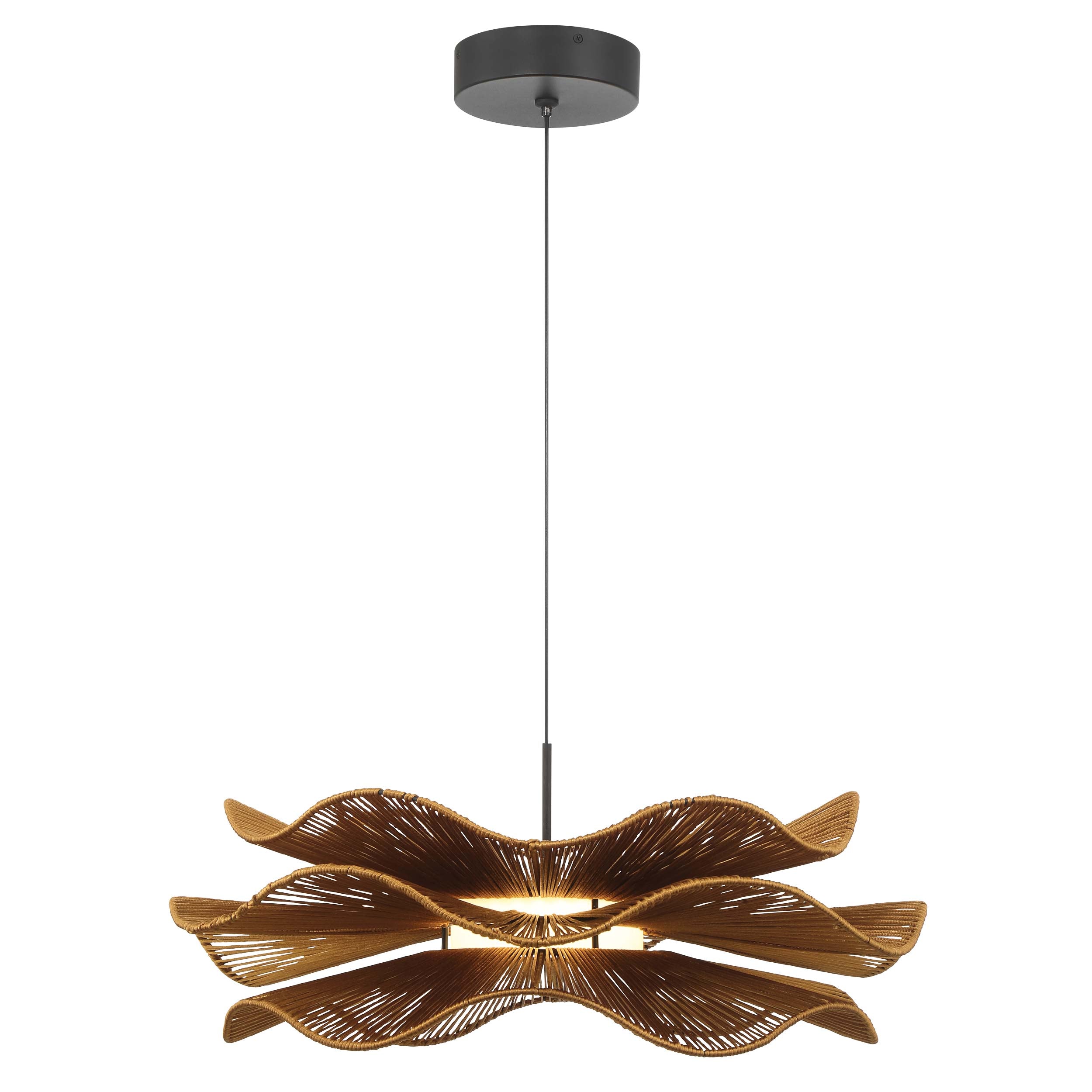 Whisper Integrated LED Pendant in Latte Rope