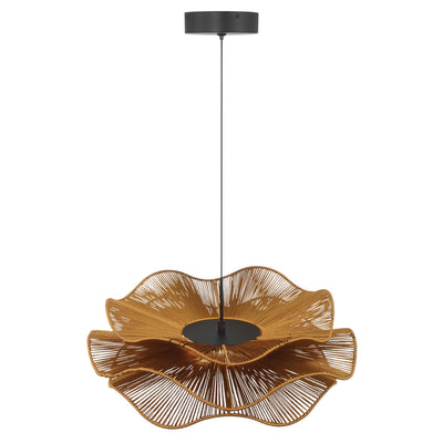 Whisper Integrated LED Pendant in Latte Rope, alternate view - Golden Lighting