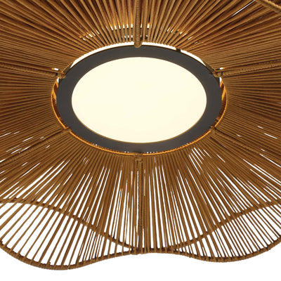 Whisper Integrated LED Pendant in Latte Rope, alternate view - Golden Lighting