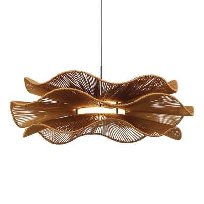 Wry Lighting Whisper Integrated LED Pendant in Latte Rope - - Golden Lighting