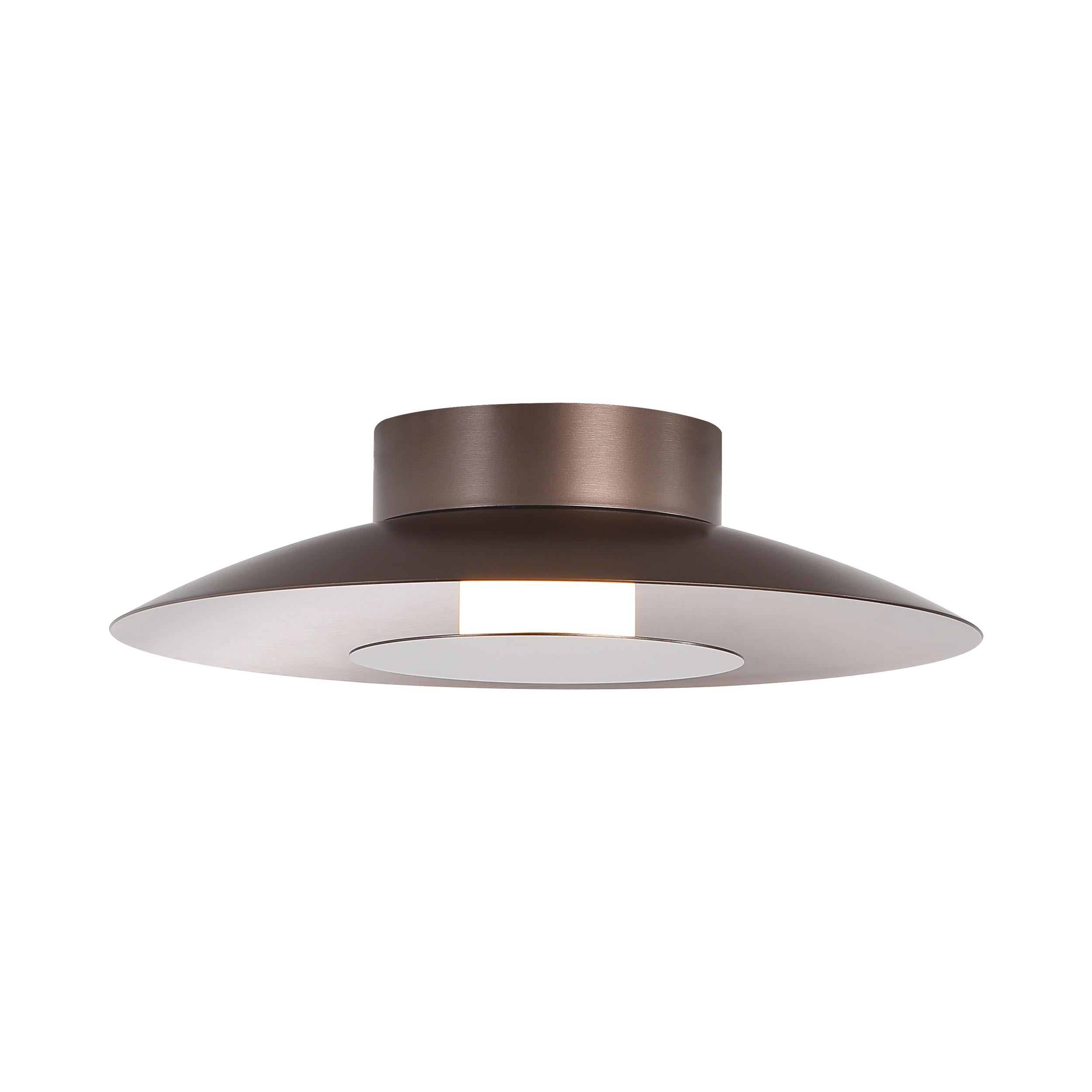 Yep by Golden Lighting Luma Integrated LED Flush Mount in Coffee Silver and Coffee Silver accent - - Golden Lighting