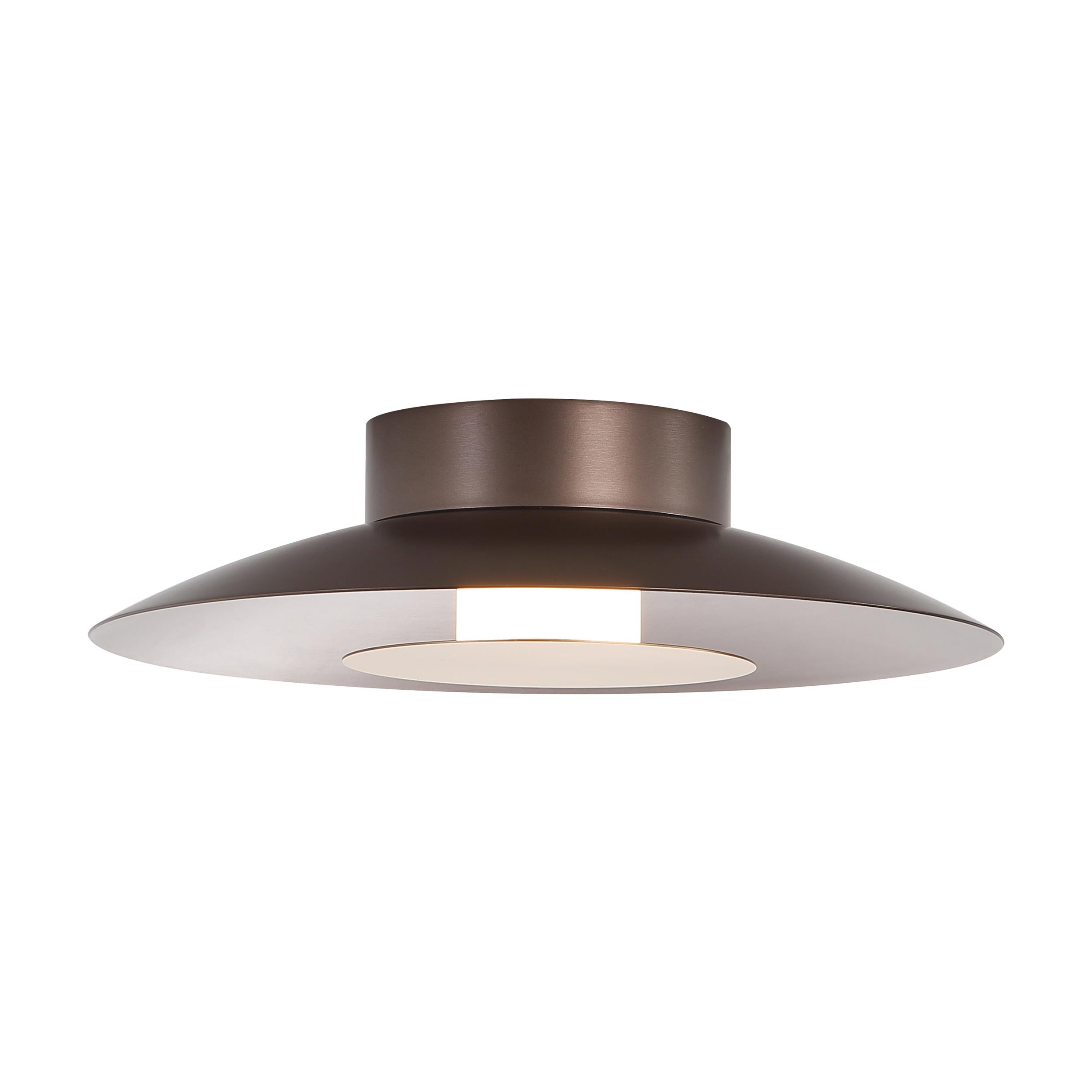 Yep by Golden Lighting Luma Integrated LED Flush Mount in Coffee Silver and French Gold shade - - Golden Lighting