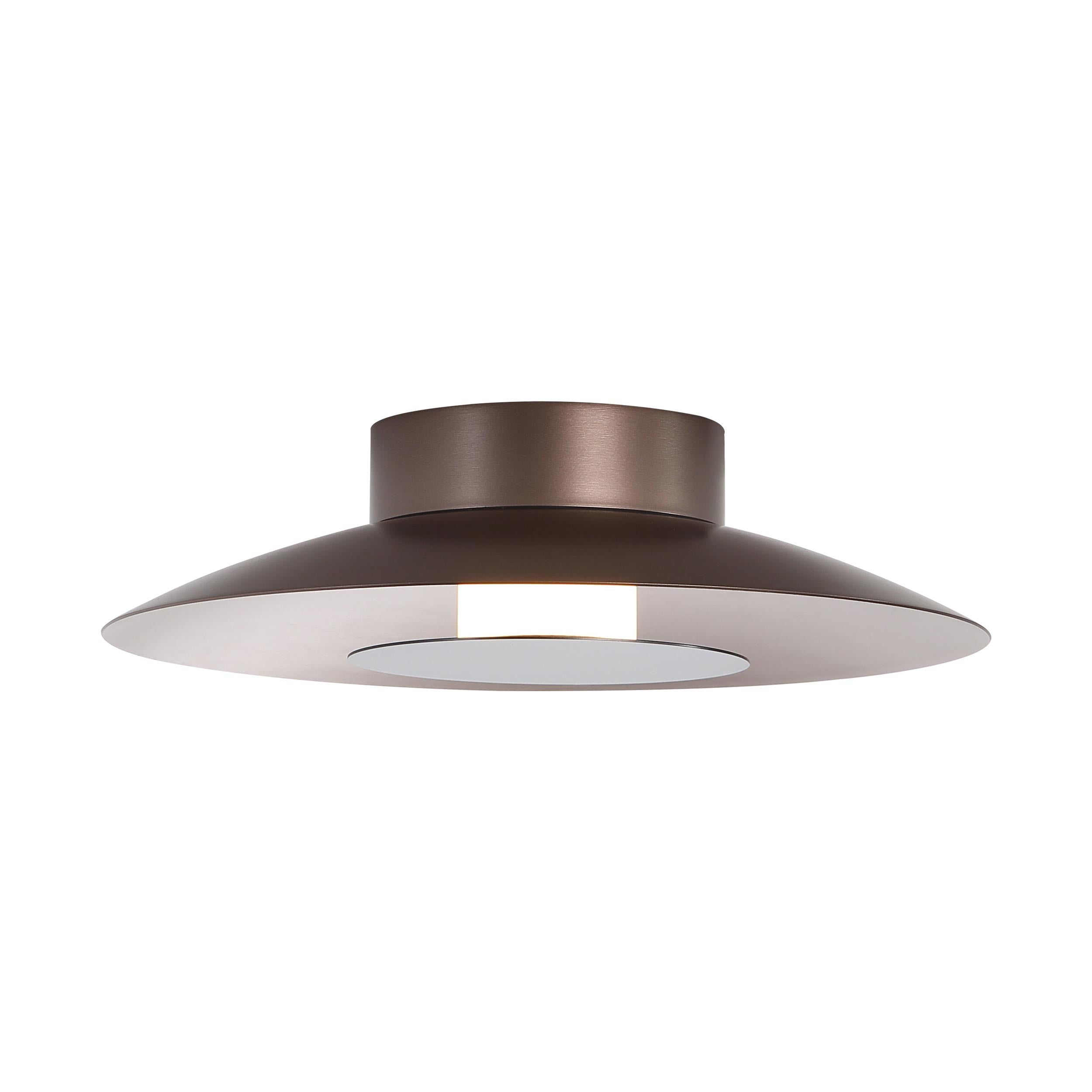 Luma Integrated LED Flush Mount in Coffee Silver and Graphite accent - - Golden Lighting
