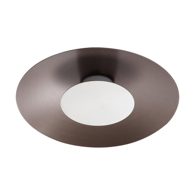 Luma Integrated LED Flush Mount in Coffee Silver and Sand Nickel accent - - Golden Lighting