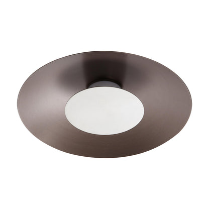 Luma Integrated LED Flush Mount in Coffee Silver and Sand Nickel accent - - Golden Lighting