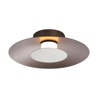 Luma Integrated LED Flush Mount in Coffee Silver and Sand Nickel accent - - Golden Lighting