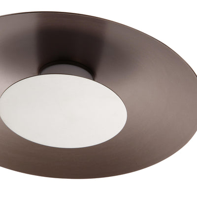 Luma Integrated LED Flush Mount in Coffee Silver and Sand Nickel accent - - Golden Lighting