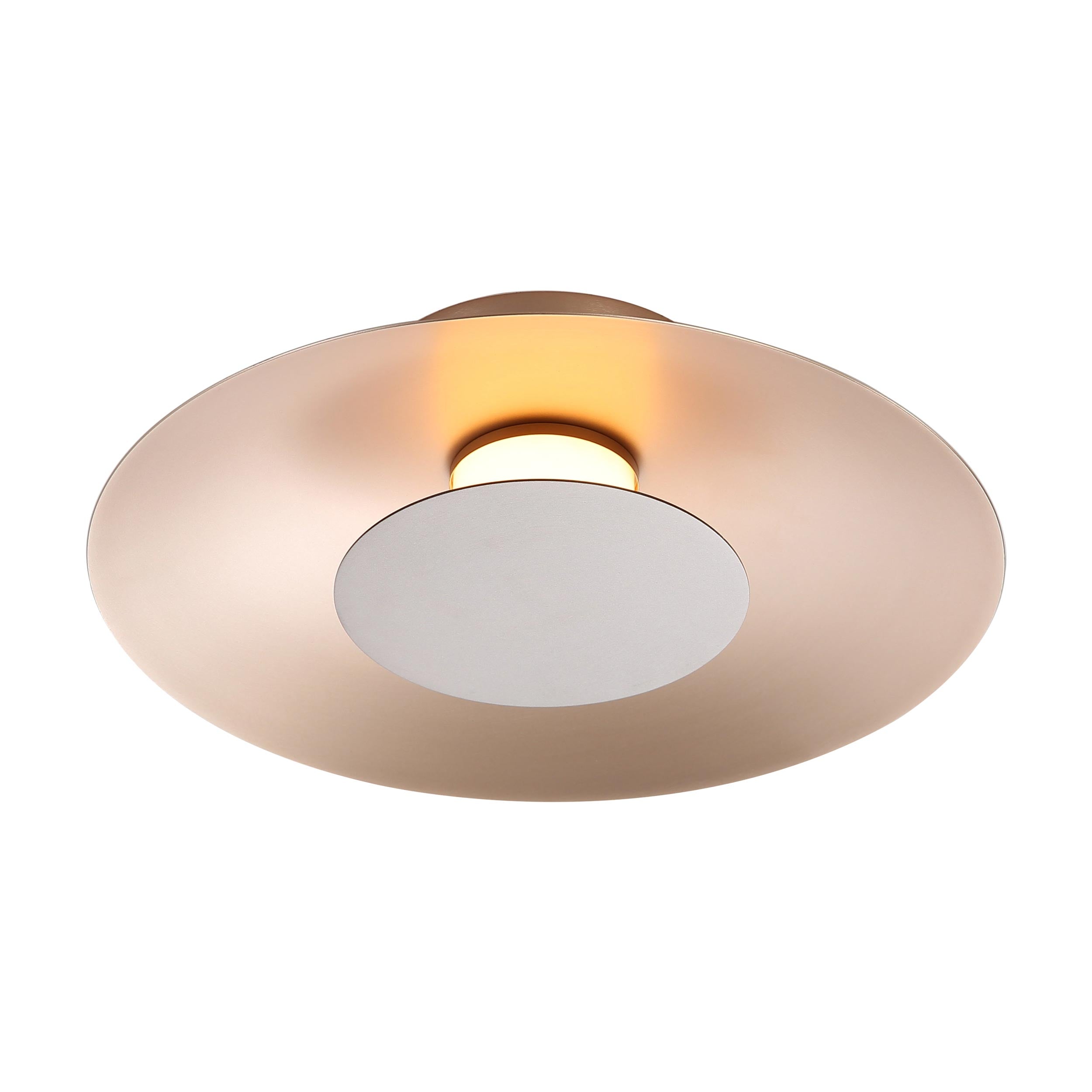 Luma Integrated LED Flush Mount in French Gold and Coffee Silver accent - - Golden Lighting