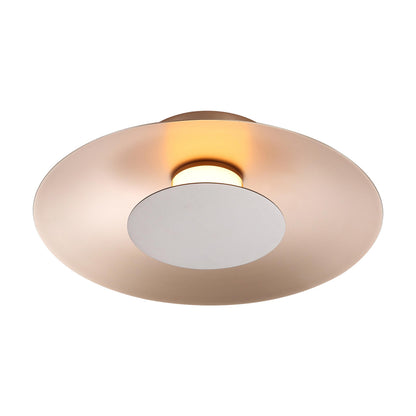 Luma Integrated LED Flush Mount in French Gold and Coffee Silver accent - - Golden Lighting