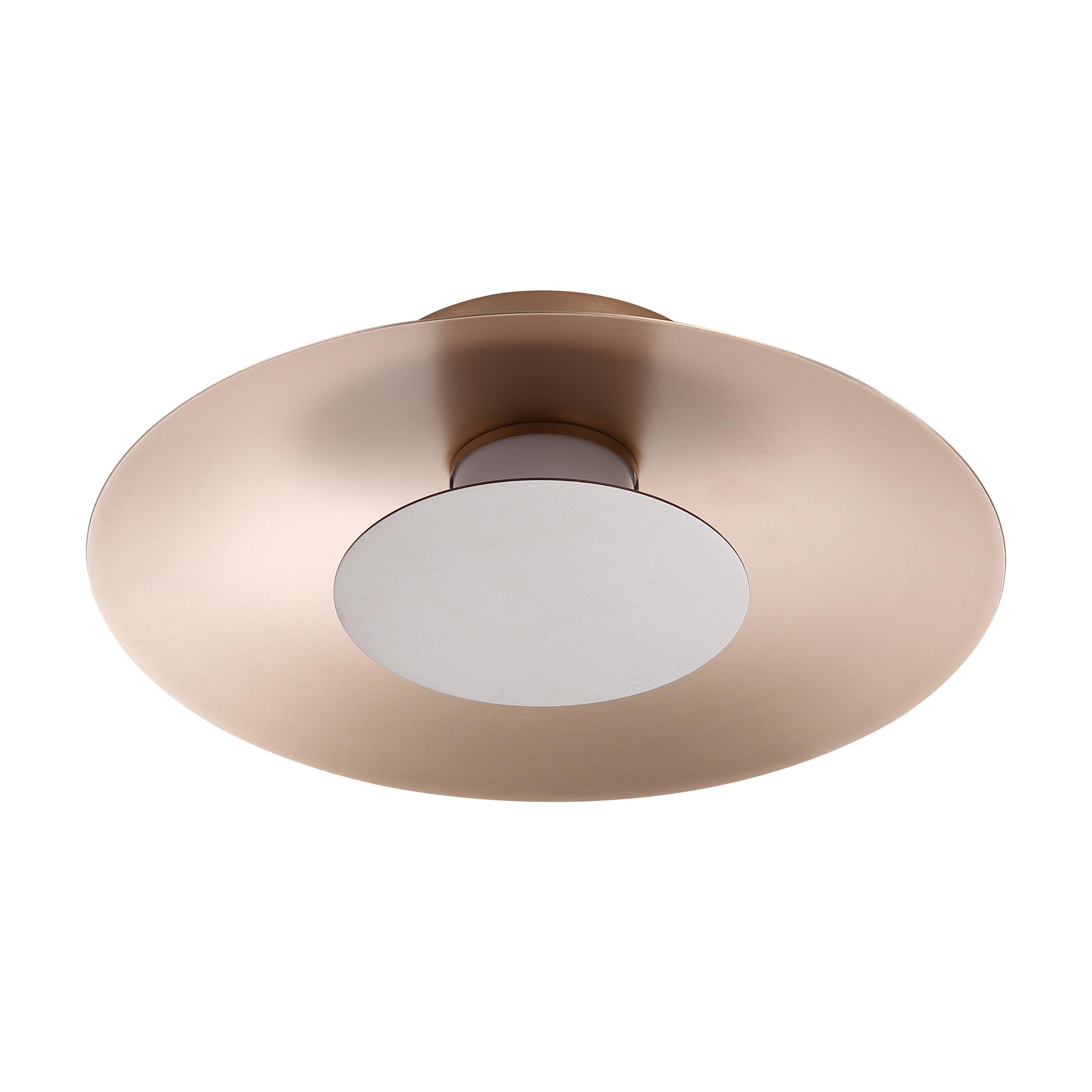 Luma Integrated LED Flush Mount in French Gold and Coffee Silver accent - - Golden Lighting