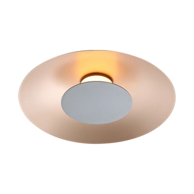 Luma Integrated LED Flush Mount in French Gold and Graphite shade - - Golden Lighting