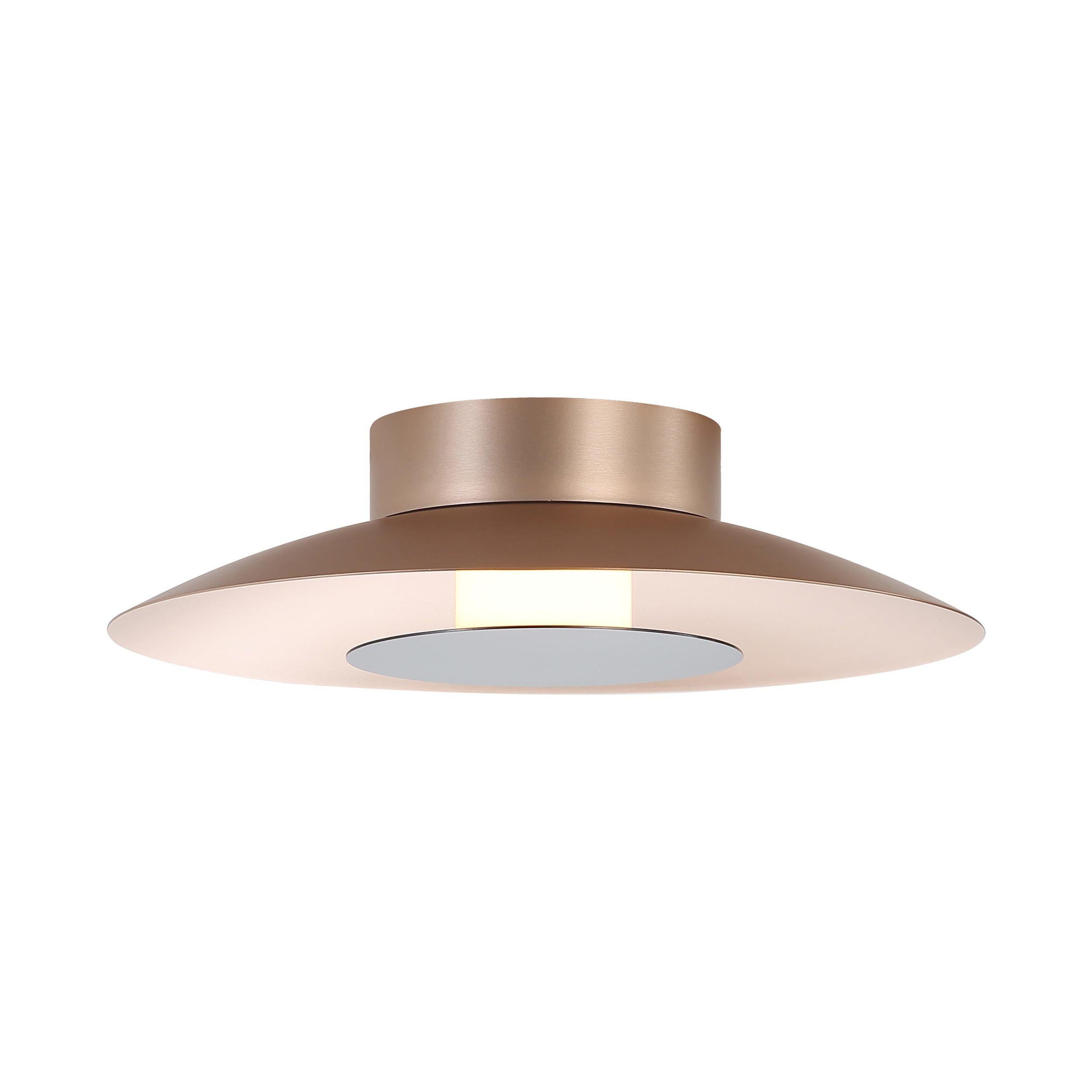 Luma Integrated LED Flush Mount in French Gold and Graphite shade - - Golden Lighting