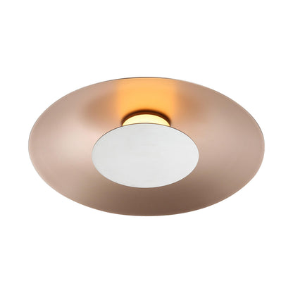 Luma Integrated LED Flush Mount in French Gold and Sand Nickel shade - - Golden Lighting