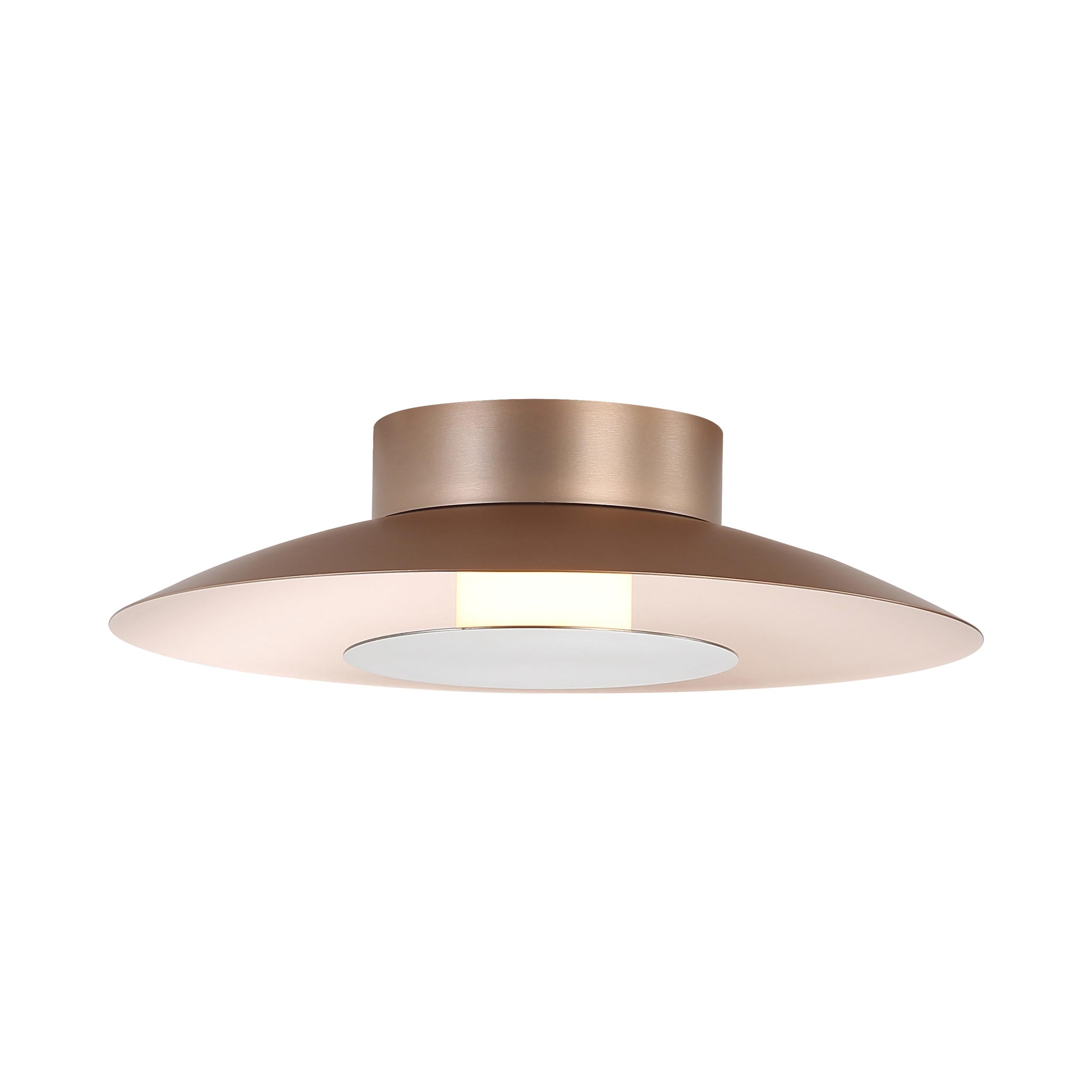 Luma Integrated LED Flush Mount in French Gold and Sand Nickel shade - - Golden Lighting
