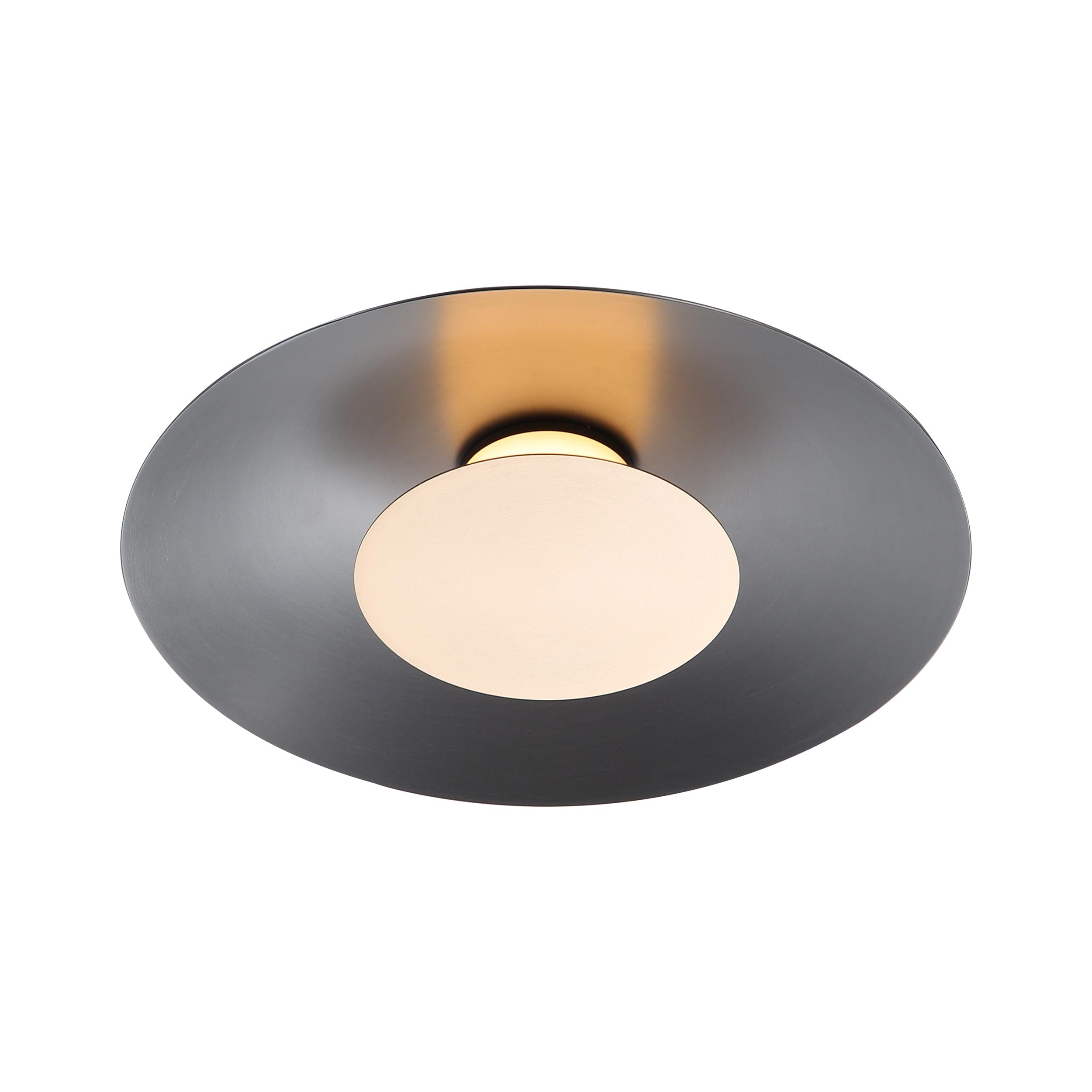 Luma Integrated LED Flush Mount in Graphite and French Gold shade - - Golden Lighting