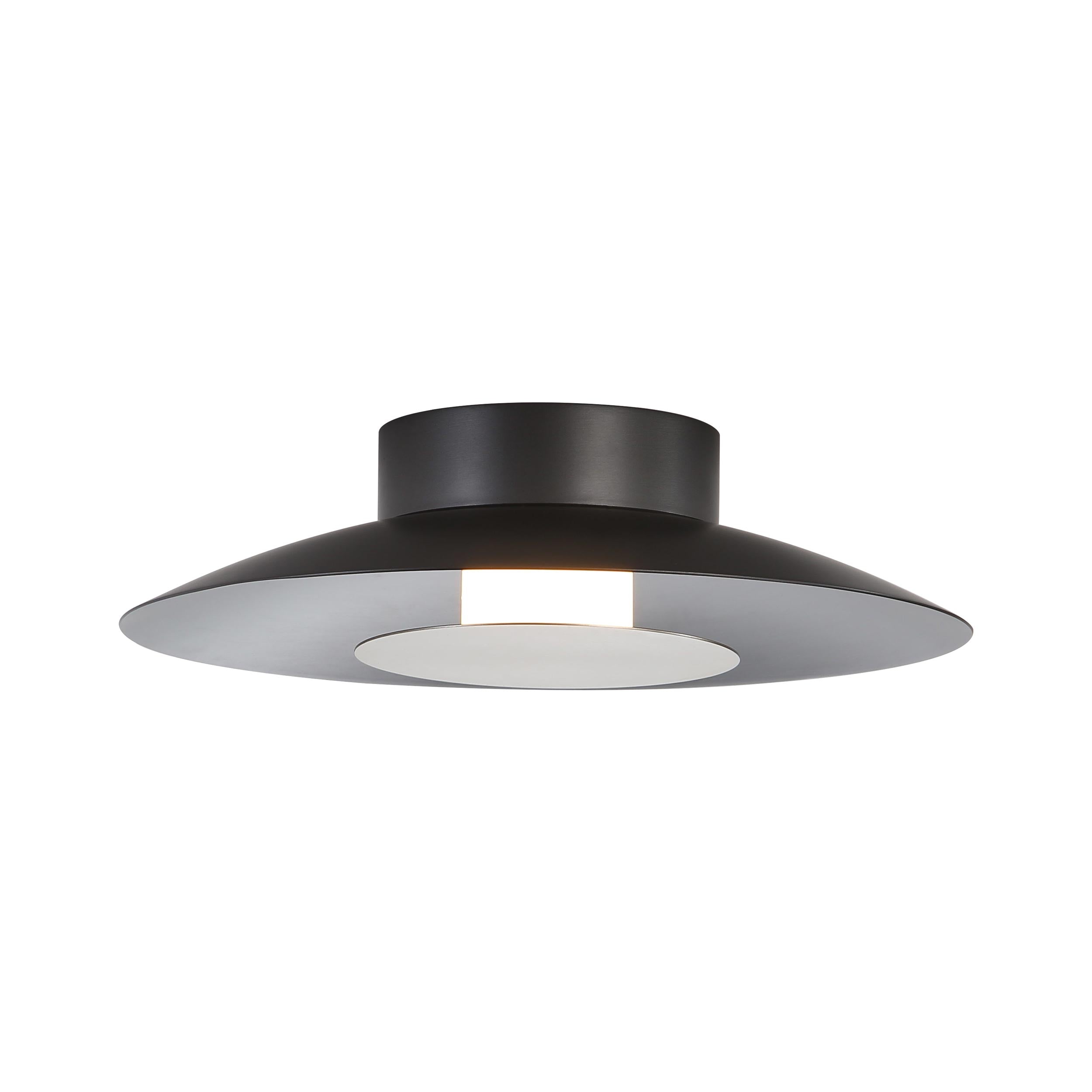 Luma Integrated LED Flush Mount in Graphite and Sand Nickel shade - - Golden Lighting
