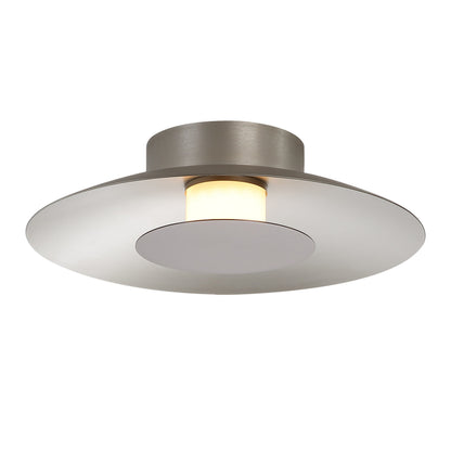 Luma Integrated LED Flush Mount in Sand Nickel and Coffee Silver accent - - Golden Lighting