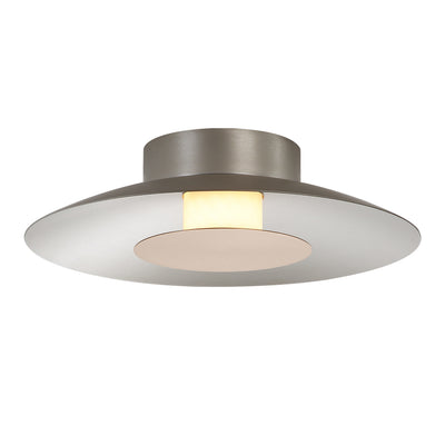Luma Integrated LED Flush Mount in Sand Nickel and French Gold shade - - Golden Lighting