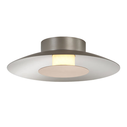 Luma Integrated LED Flush Mount in Sand Nickel and French Gold shade - - Golden Lighting