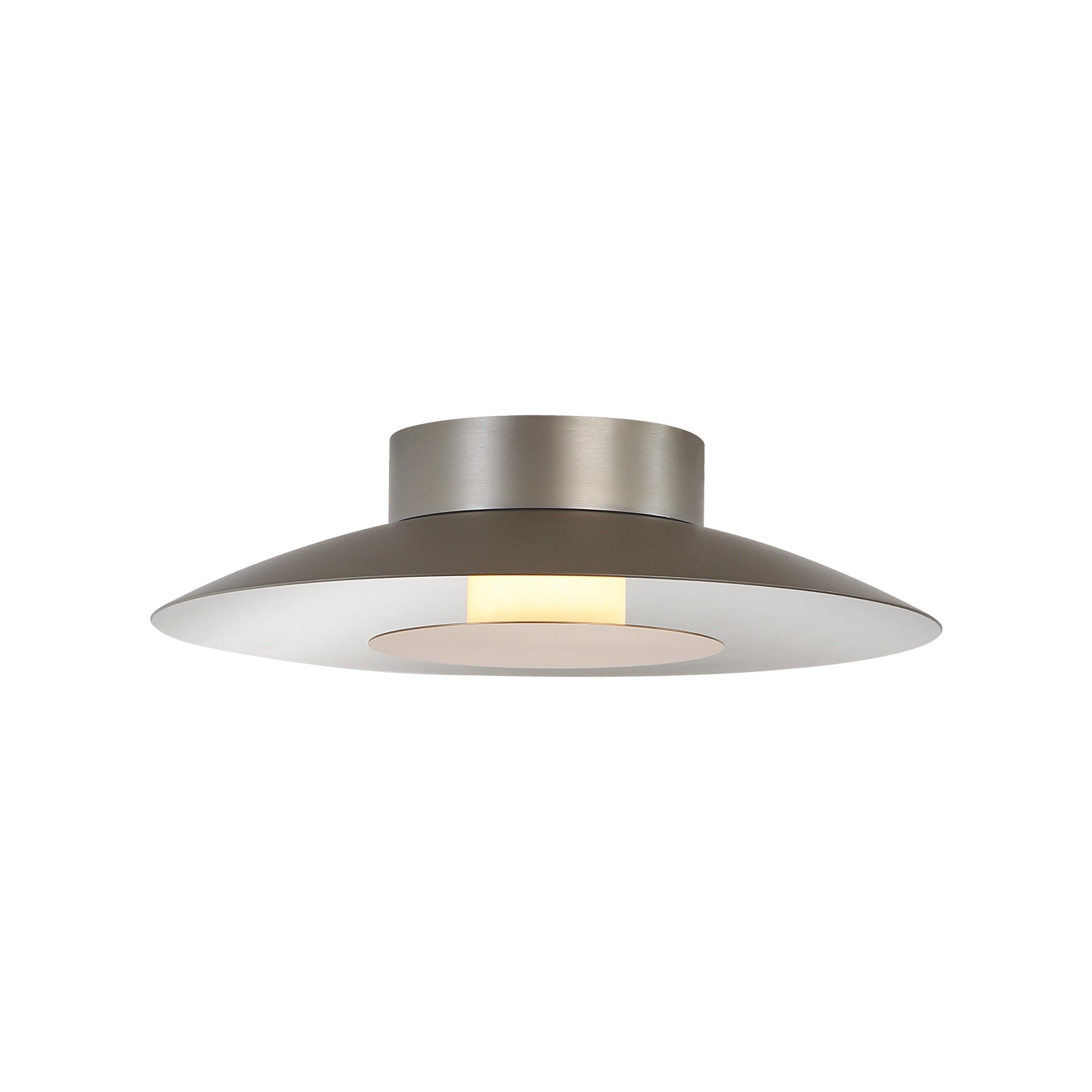 Luma Integrated LED Flush Mount in Sand Nickel and French Gold shade - - Golden Lighting