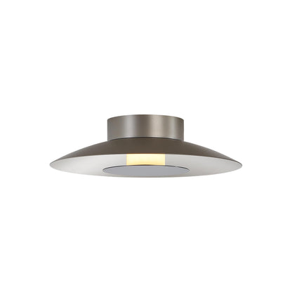 Luma Integrated LED Flush Mount in Sand Nickel and Graphite shade - - Golden Lighting