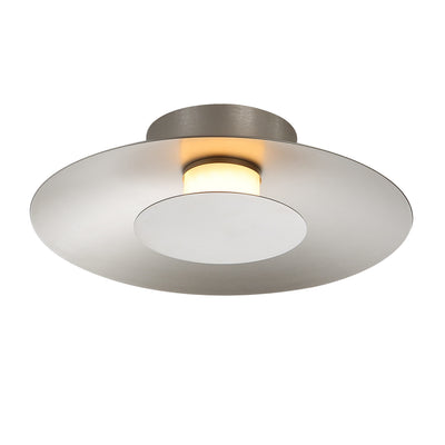Luma Integrated LED Flush Mount in Sand Nickel and Sand Nickel shade - - Golden Lighting