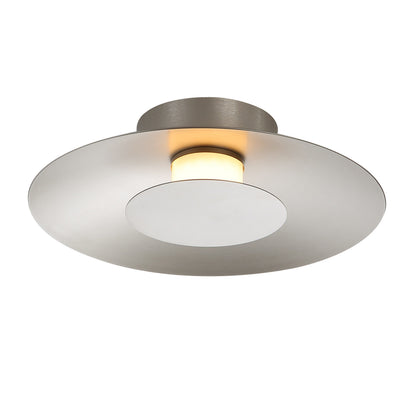 Luma Integrated LED Flush Mount in Sand Nickel and Sand Nickel shade - - Golden Lighting