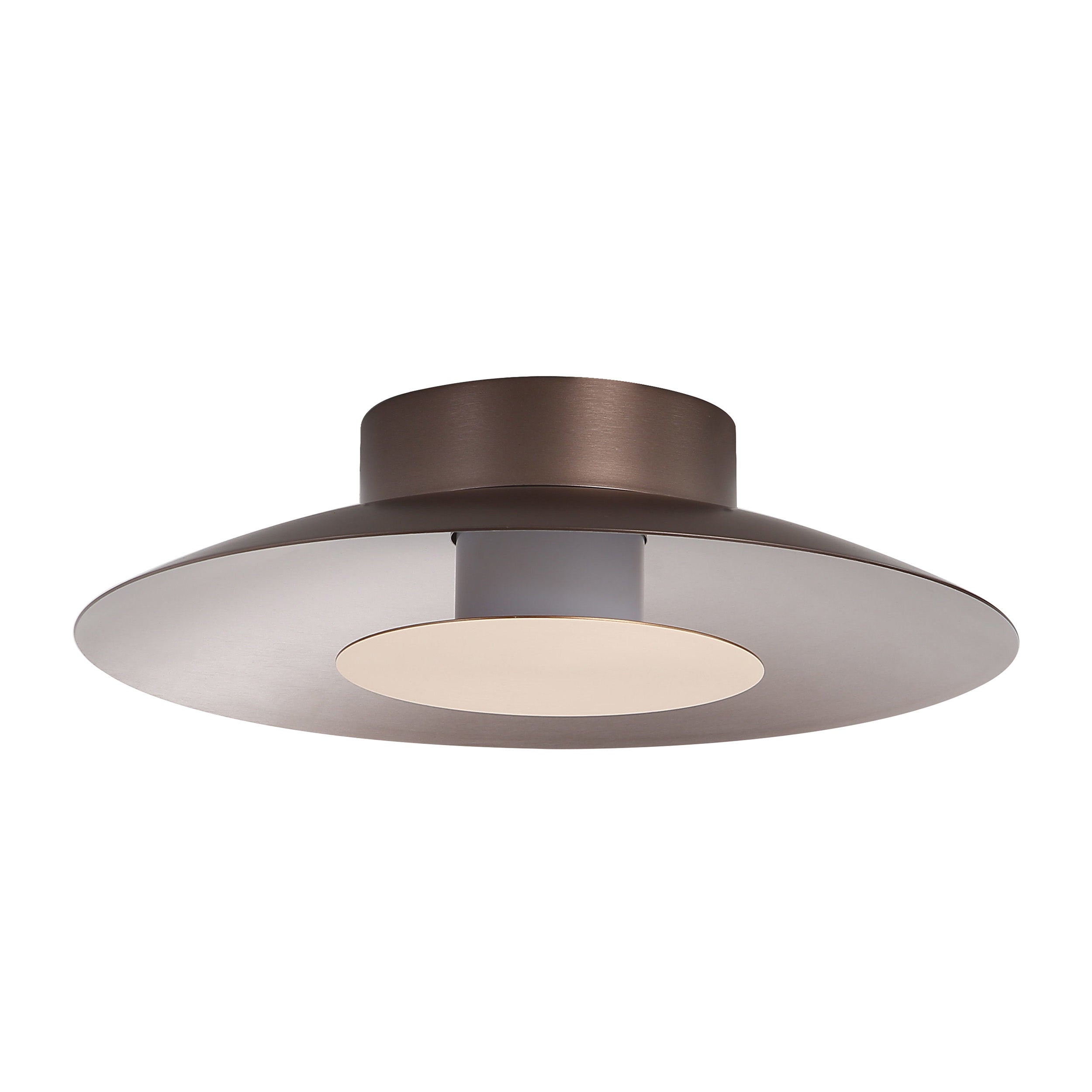 Yep by Golden Lighting Luma Integrated LED Flush Mount in Coffee Silver and French Gold shade