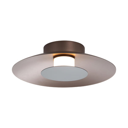 Luma LED Flush Mount - 12" in Coffee Silver with Graphite Shade - Default Title - Golden Lighting