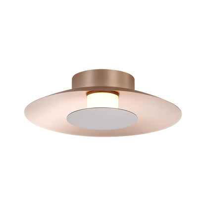 Luma LED Flush Mount - 12" in French Gold with Coffee Silver Shade - Default Title - Golden Lighting