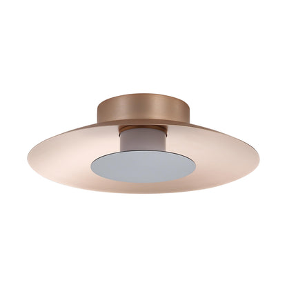 Luma LED Flush Mount - 12" in French Gold with Graphite Shade - - Golden Lighting