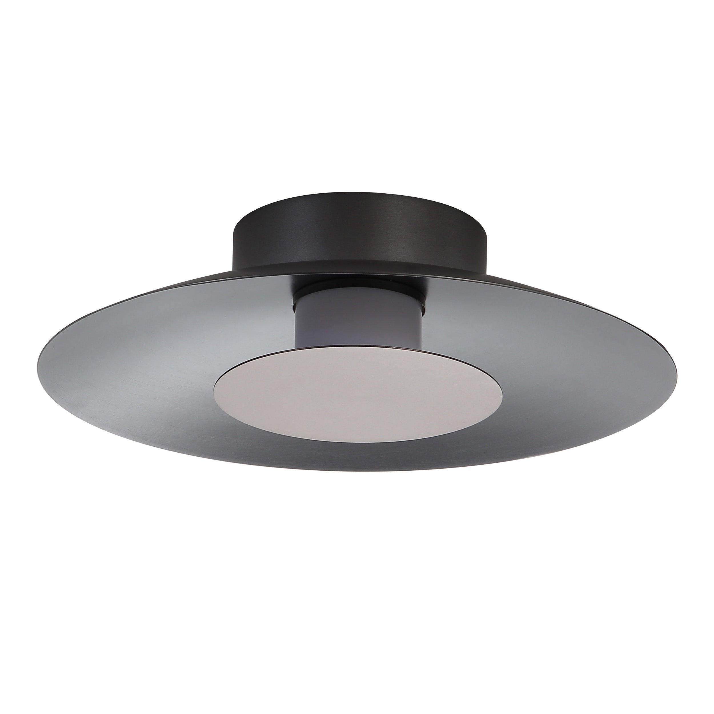 Yep by Golden Lighting Luma Integrated LED Flush Mount in Graphite and Coffee Silver accent