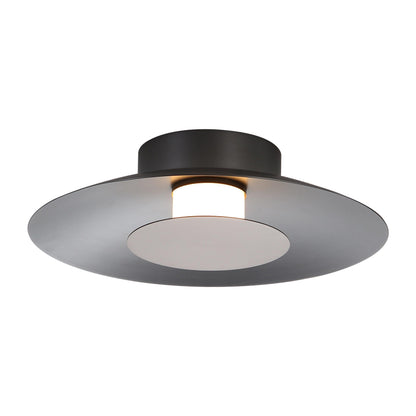 Luma LED Flush Mount - 12" in Graphite with Coffee Silver Shade - Default Title - Golden Lighting