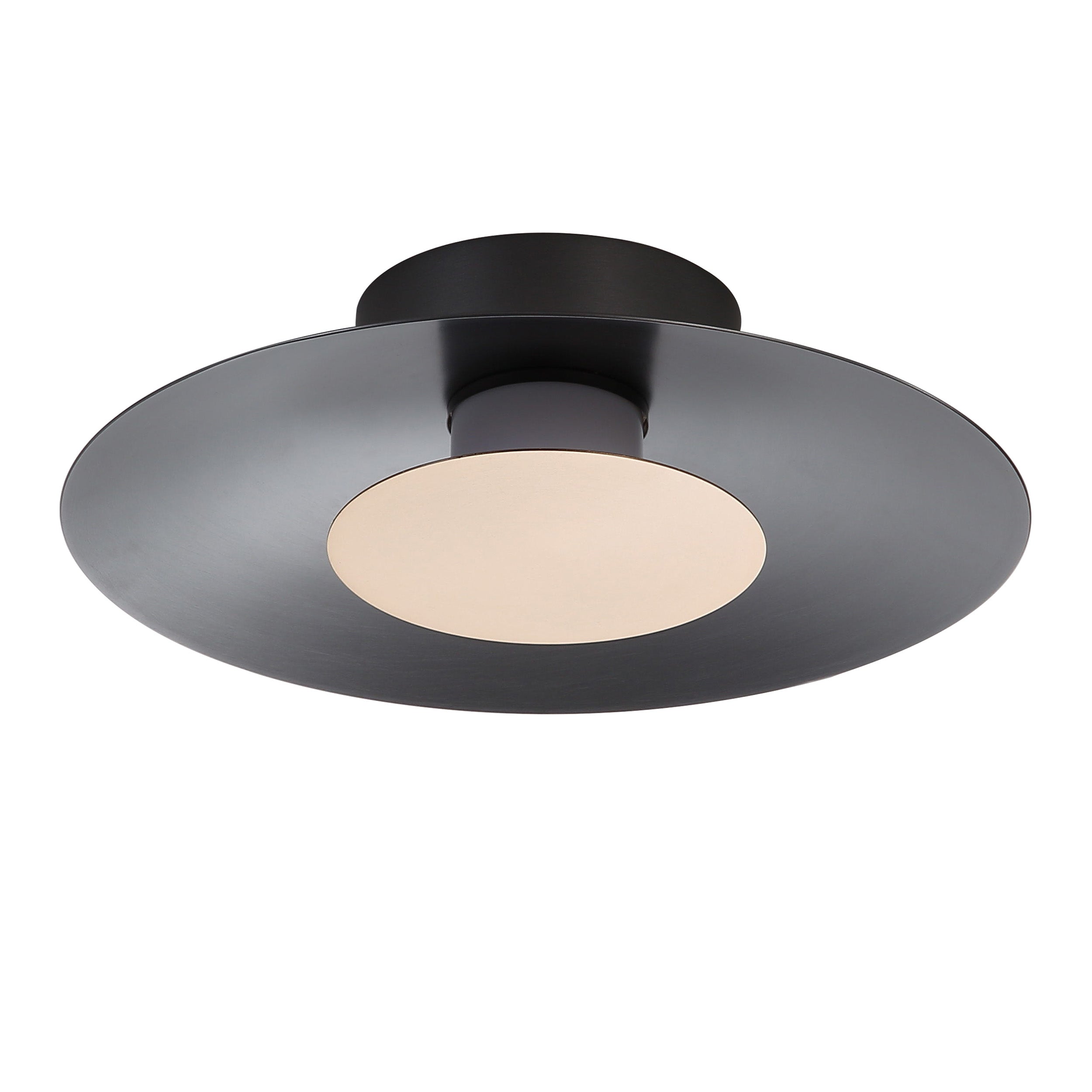 Yep by Golden Lighting Luma Integrated LED Flush Mount in Graphite and French Gold shade - - Golden Lighting