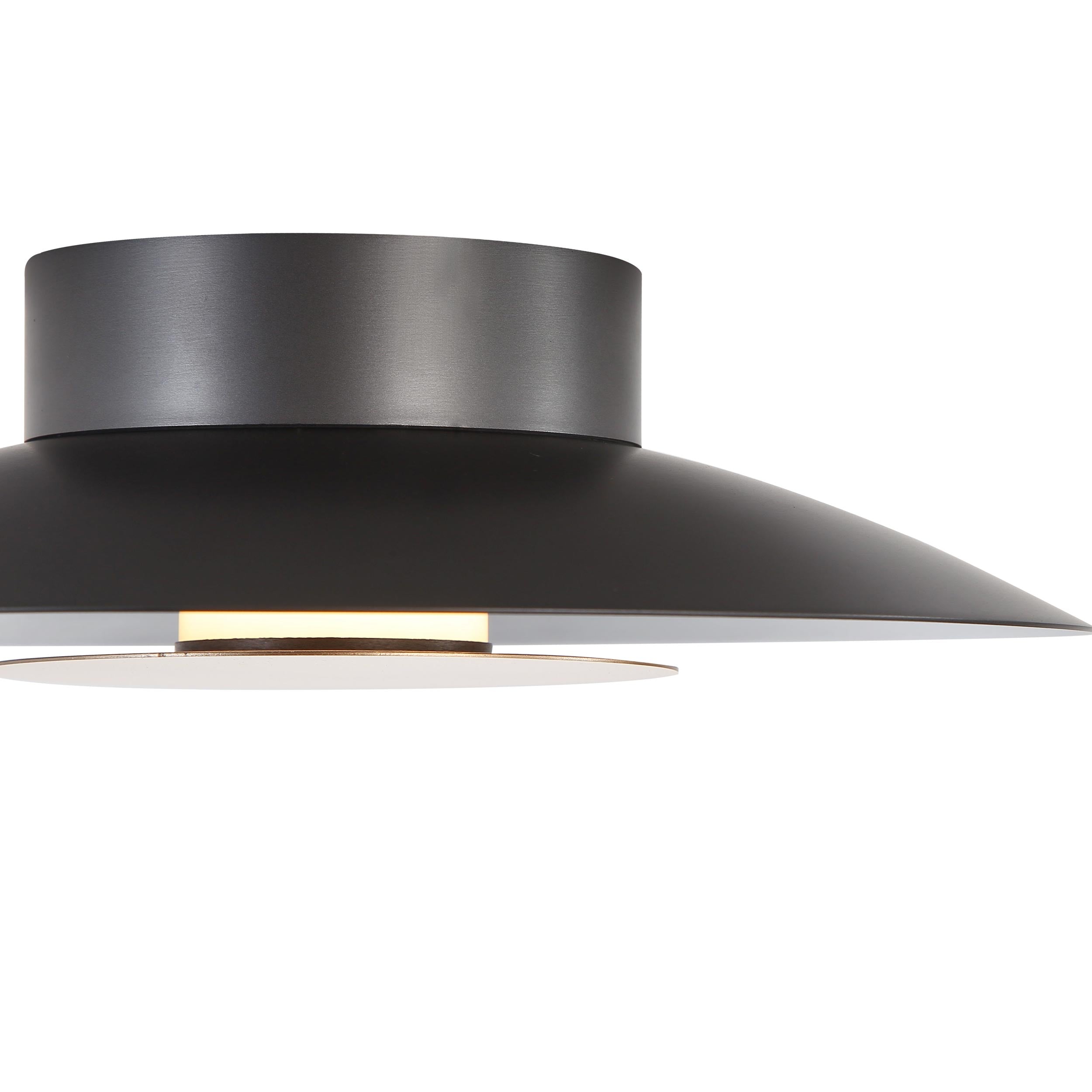 Yep by Golden Lighting Luma Integrated LED Flush Mount in Graphite and French Gold shade
