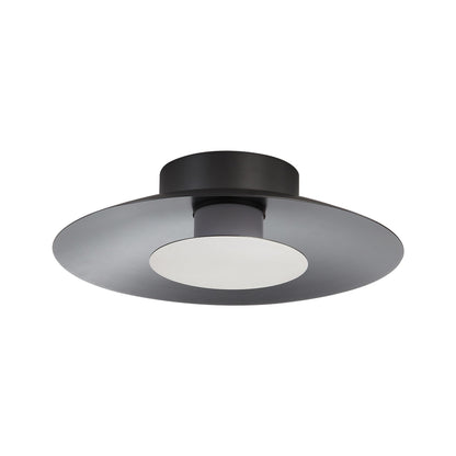 Luma LED Flush Mount - 12" in Graphite with Sand Nickel Shade - - Golden Lighting