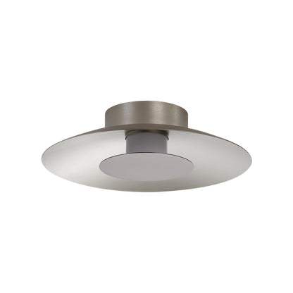 Luma LED Flush Mount - 12" in Sand Nickel with Coffee Silver Shade - - Golden Lighting