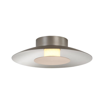Luma LED Flush Mount - 12" in Sand Nickel with French Gold Shade - Default Title - Golden Lighting