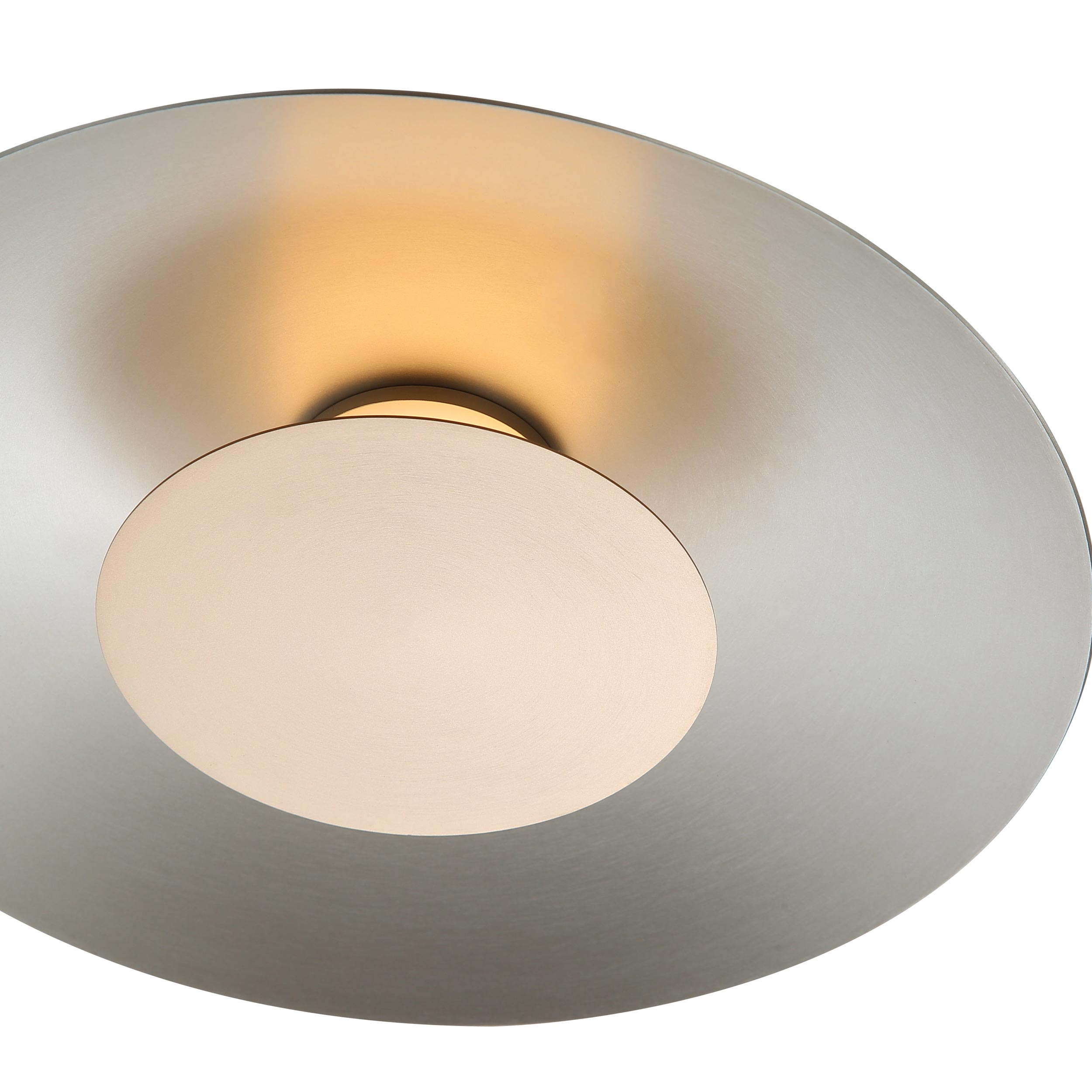 Yep by Golden Lighting Luma Integrated LED Flush Mount in Sand Nickel and French Gold shade