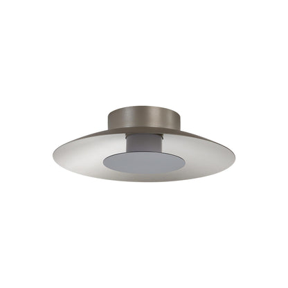 Luma LED Flush Mount - 12" in Sand Nickel with Graphite Shade - - Golden Lighting