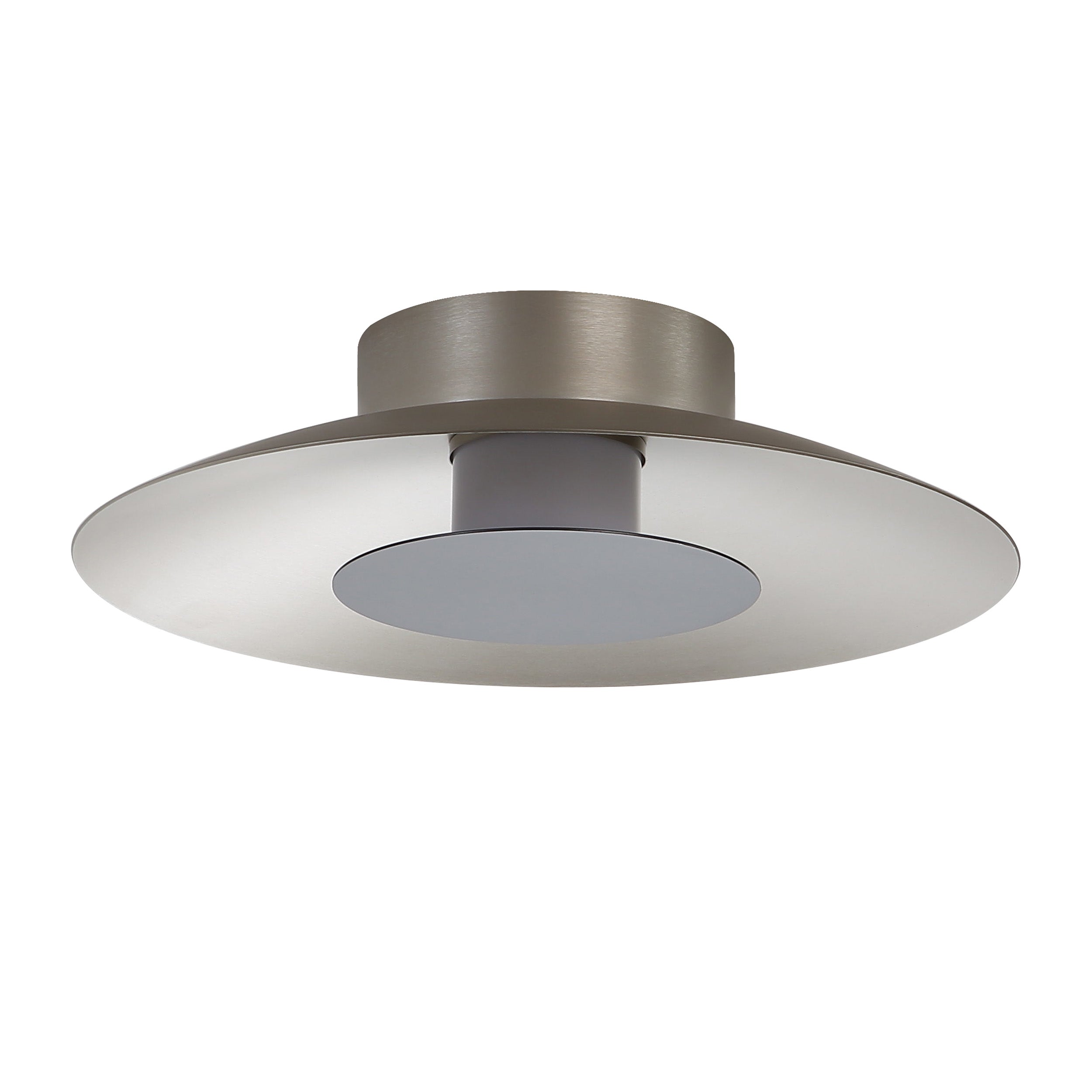 Yep by Golden Lighting Luma Integrated LED Flush Mount in Sand Nickel and Graphite shade