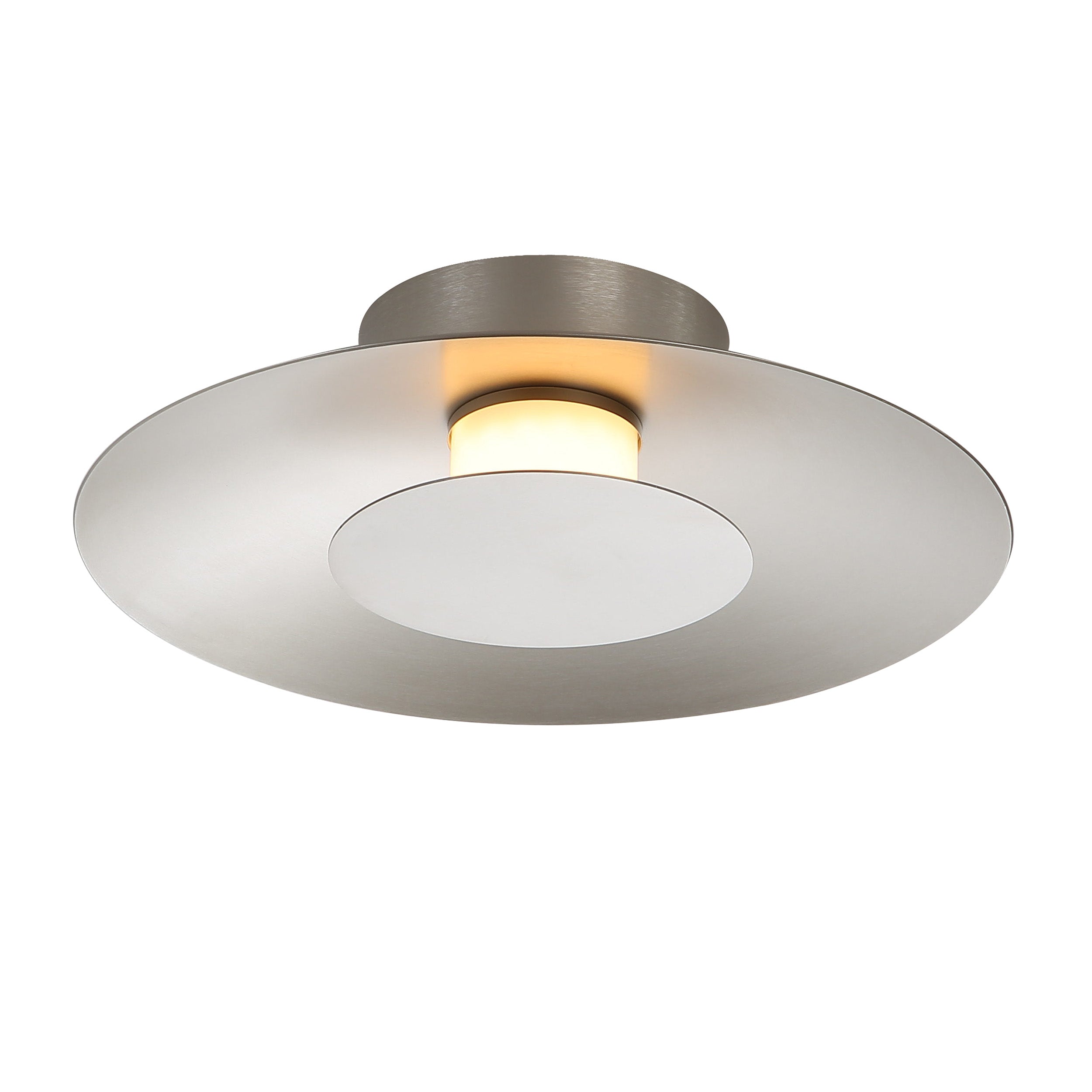 Yep by Golden Lighting Luma Integrated LED Flush Mount in Sand Nickel and Sand Nickel shade