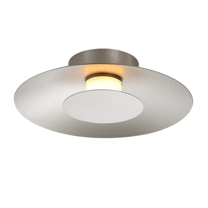 Yep by Golden Lighting Luma Integrated LED Flush Mount in Sand Nickel and Sand Nickel shade