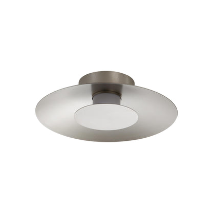 Luma LED Flush Mount - 12" in Sand Nickel with Sand Nickel Shade - - Golden Lighting