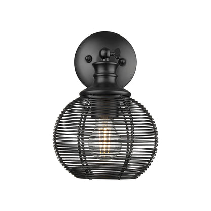 Golden Lighting Calypso 1-light Wall Sconce in Matte Black - - Golden Lighting