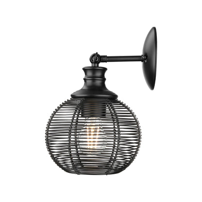 Golden Lighting Calypso 1-light Wall Sconce in Matte Black - - Golden Lighting
