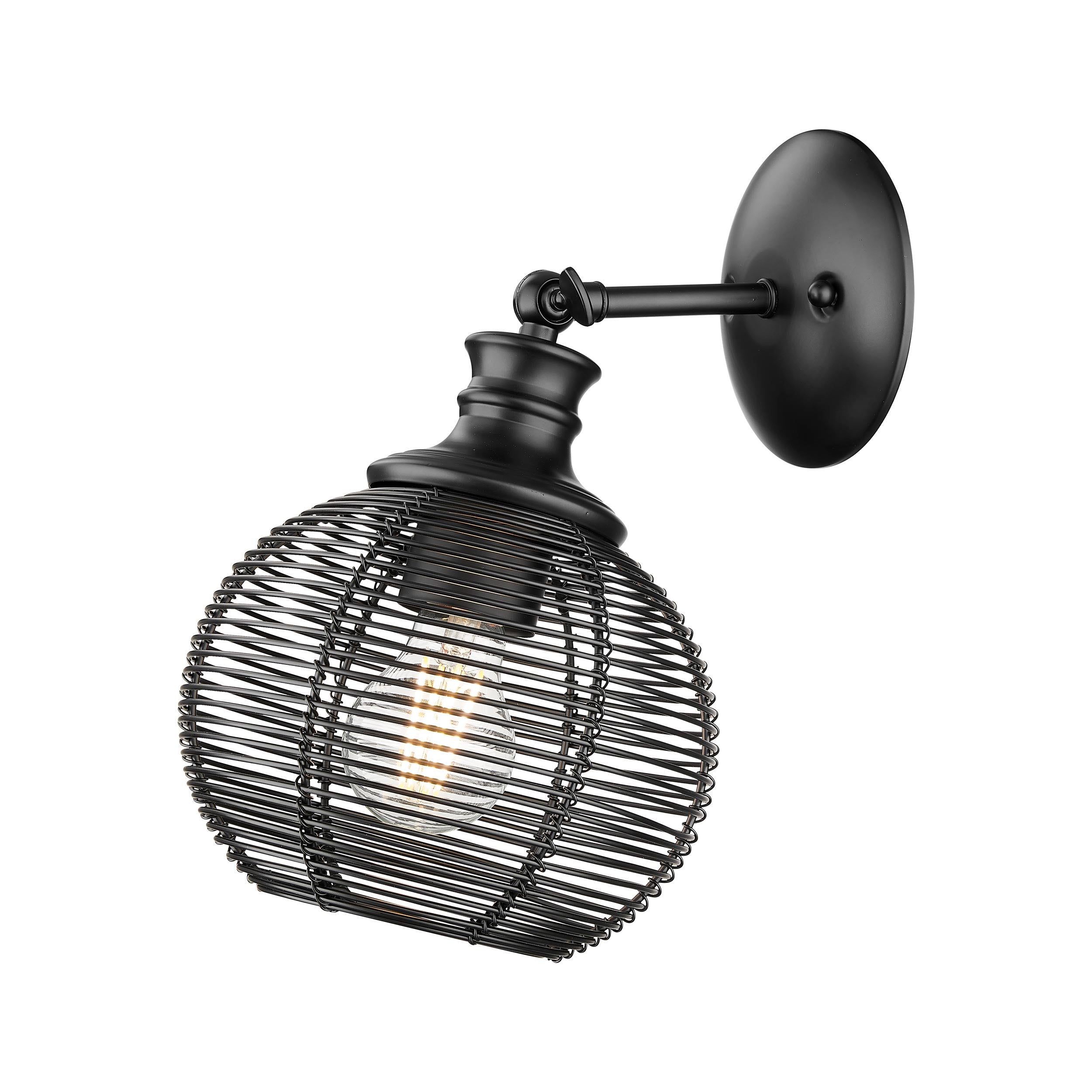 Golden Lighting Calypso 1-light Wall Sconce in Matte Black - - Golden Lighting