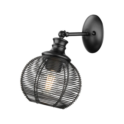 Golden Lighting Calypso 1-light Wall Sconce in Matte Black - - Golden Lighting
